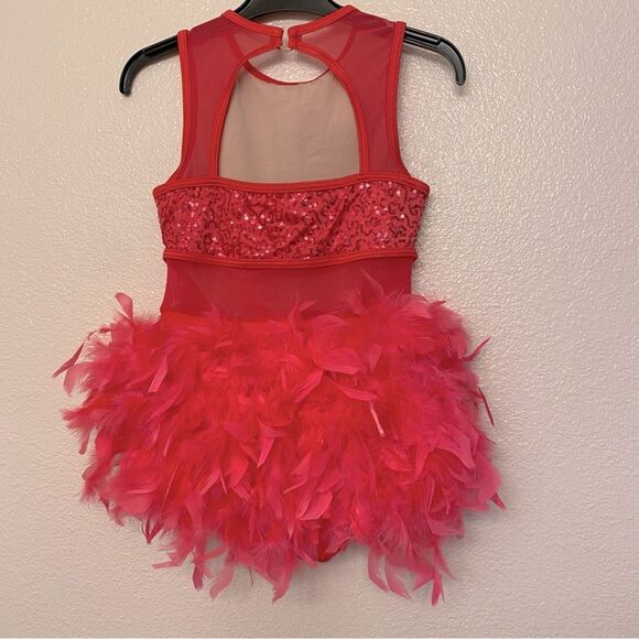 Weissman solo glam custom Dance costume hot pink pink feather Get Happy 14101 MC - Picture 4 of 14